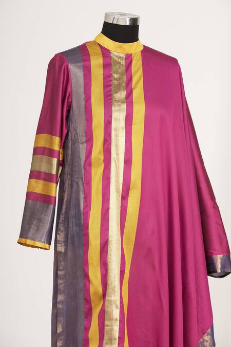 Buy_Mayank Anand Shraddha Nigam_Pink Round Draped Tunic_Online_at_Aza_Fashions