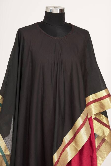 Buy_Mayank Anand Shraddha Nigam_Black Round Layered Colorblock Tunic_Online_at_Aza_Fashions