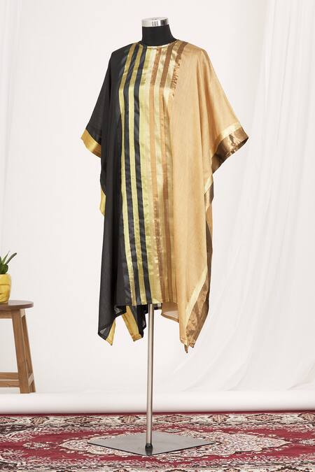 Buy_Mayank Anand Shraddha Nigam_Beige Round Striped Tunic_Online_at_Aza_Fashions