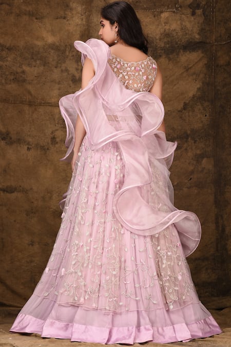 Ariyana By Aza Embroidered Ruffle Bridal Lehenga Set 