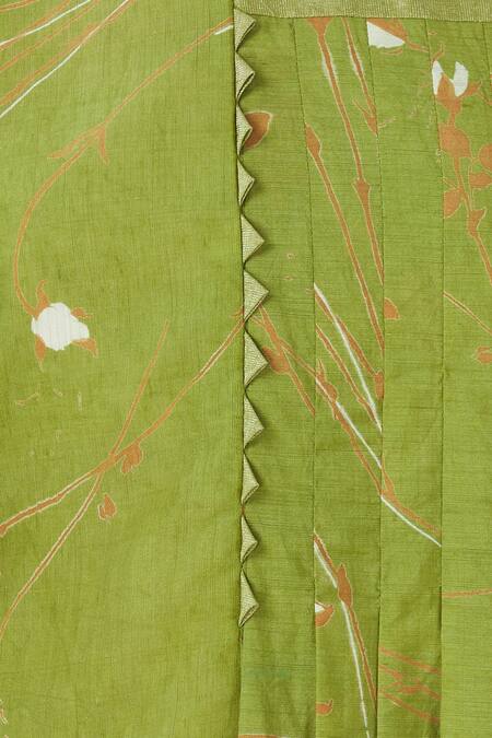 Shop Jajobaa Green Banarasi Silk Draped Dress Online at Aza Fashions Shop_Jajobaa_Green Banarasi Silk Draped Dress_Online_at_Aza_Fashions