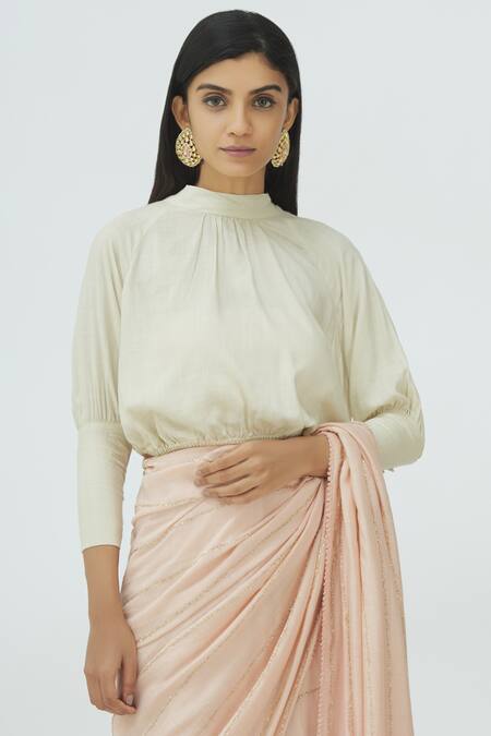 Buy_Ilk_Pink Silk Saree With Blouse_Online_at_Aza_Fashions