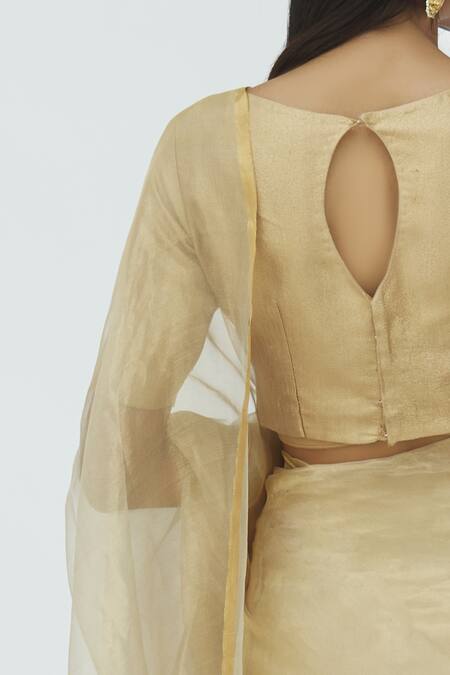 Akaaro_Gold Silk Saree _Online_at_Aza_Fashions