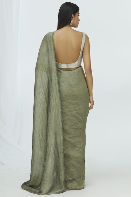 Akaaro Cotton Linen Saree 