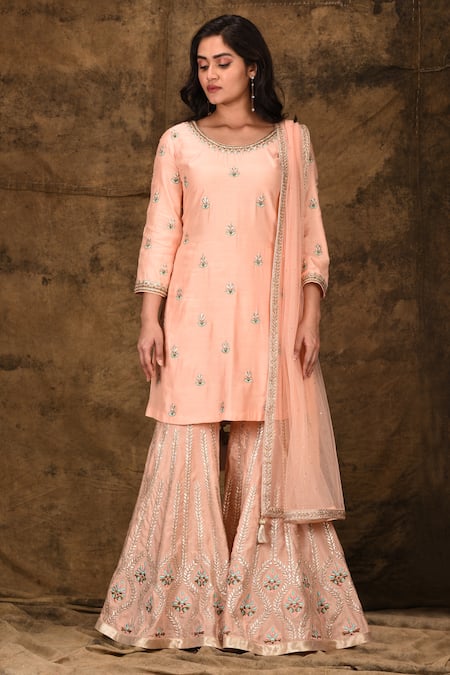 Aariyana Couture Embroidered Kurta Sharara Set 