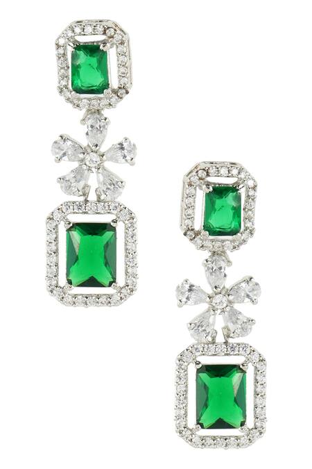 Buy_Auraa Trends_Silver Plated Crystals Necklace Set_Online_at_Aza_Fashions