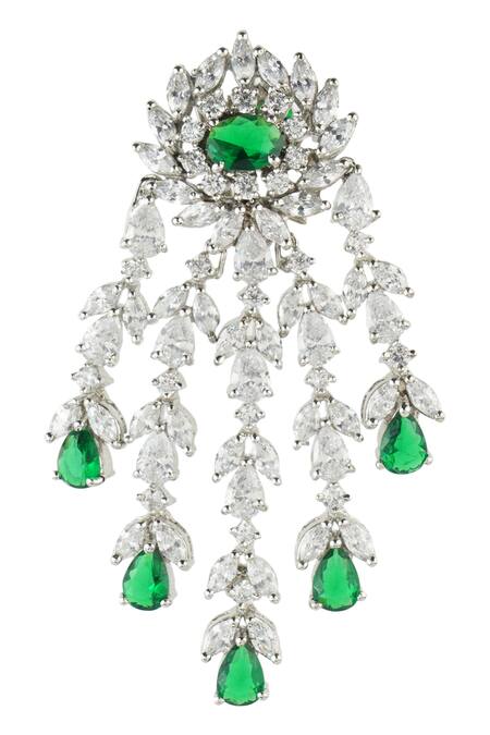 Auraa Trends_Silver Plated Crystals, Stones Necklace Set_at_Aza_Fashions