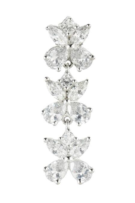 Shop_Auraa Trends_Silver Plated Crystals Choker Set_Online_at_Aza_Fashions