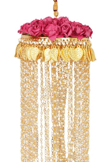 Buy Auraa Trends Gold Plated Beads, Zari Floral Kaleeras Set Of 2 Online at Aza Fashions Buy_Auraa Trends_Gold Plated Beads, Zari Floral Kaleeras Set Of 2 _Online_at_Aza_Fashions