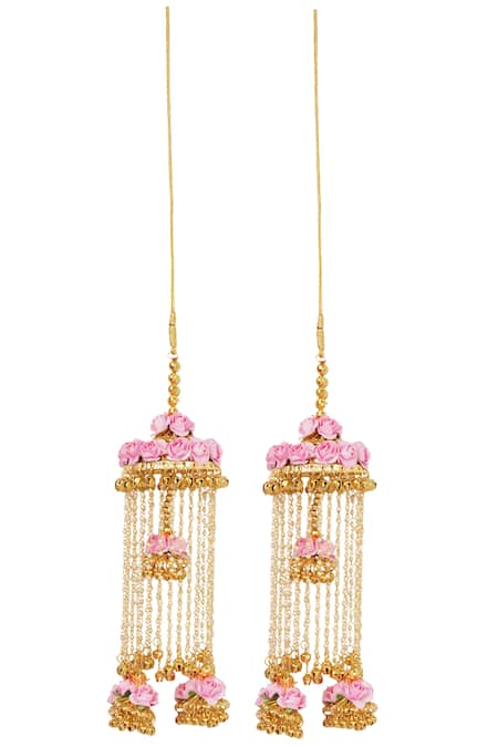 Auraa Trends Gold Plated Beads Floral Kaleeras Set Of 2 