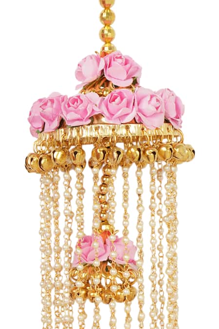 Auraa Trends_Gold Plated Beads Floral Kaleeras Set Of 2 _Online_at_Aza_Fashions