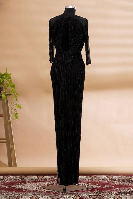 Shop Sharnita Nandwana Black Embellished Gown at Aza Fashions Shop_Sharnita Nandwana_Black Embellished Gown_at_Aza_Fashions