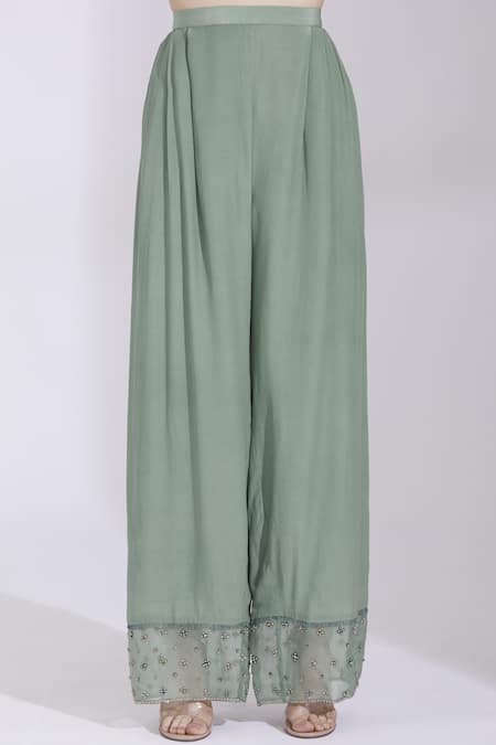 Shop Parul And Preyanka Blue Crepe, Silk Organza Round Embroidered Kurta Set Online at Aza Fashions Shop_Parul And Preyanka_Blue Crepe, Silk Organza Round Embroidered Kurta Set _Online_at_Aza_Fashions