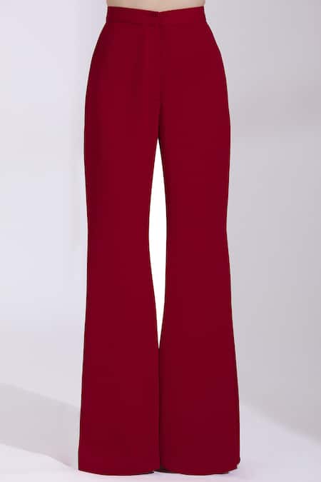 Shop_Parul And Preyanka_Red Tulle, Heavy Crepe, Silk Organza Sweetheart Neck Embroidered Kurta Set _Online_at_Aza_Fashions