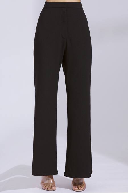 Shop Parul And Preyanka Black Moss Crepe Round Embroidered Pant Set Online at Aza Fashions Shop_Parul And Preyanka_Black Moss Crepe Round Embroidered Pant Set _Online_at_Aza_Fashions