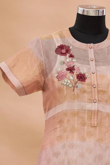 Buy Prama By Pratima Pandey Pink Kurta Round Embroidered And Palazzo Set Online at Aza Fashions Buy_Prama By Pratima Pandey_Pink Kurta Round Embroidered And Palazzo Set _Online_at_Aza_Fashions