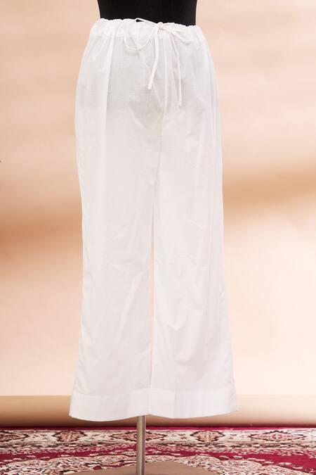 Prama By Pratima Pandey White Kurta Round Embroidered And Palazzo Set at Aza Fashions Prama By Pratima Pandey_White Kurta Round Embroidered And Palazzo Set _at_Aza_Fashions