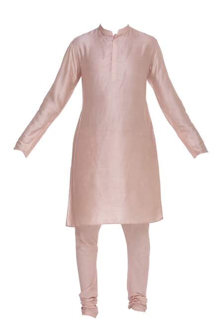 Buy_Vikram Phadnis_Peach Embroidered Sherwani Kurta Set_Online_at_Aza_Fashions