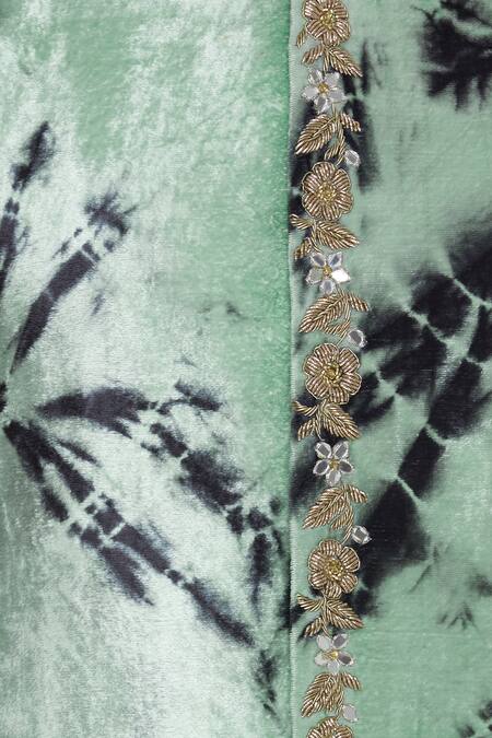 Vikram Phadnis_Green Zardozi Embroidered Bundi And Kurta Set_at_Aza_Fashions