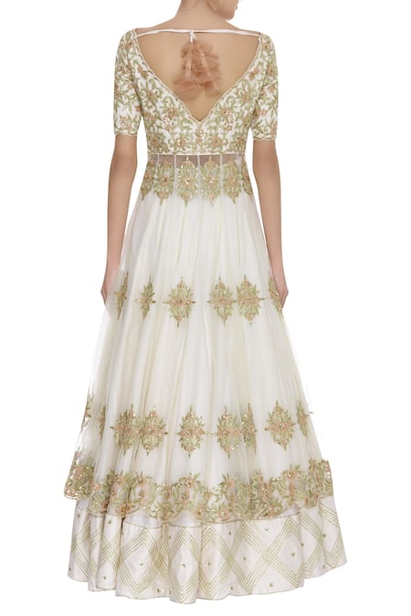 Neha Khullar Chanderi Silk Kurta Lehenga Set 