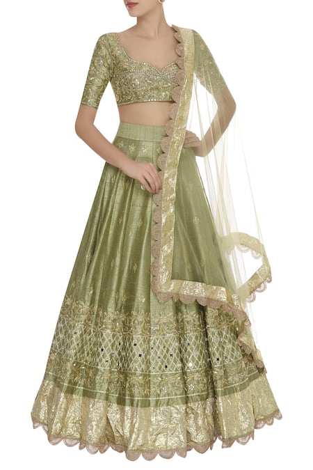 Neha Khullar Sequin & dabka embroidered lehenga set 