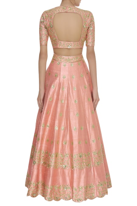 Neha Khullar Gota & mirror embroidered lehenga set 