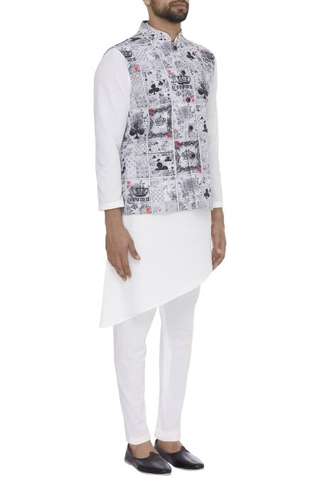 Nautanky_Black Snake Vintage Card Digital Printed Bundi _Online_at_Aza_Fashions