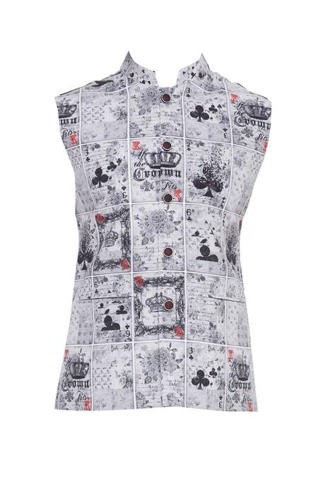 Buy_Nautanky_Black Snake Vintage Card Digital Printed Bundi _Online_at_Aza_Fashions