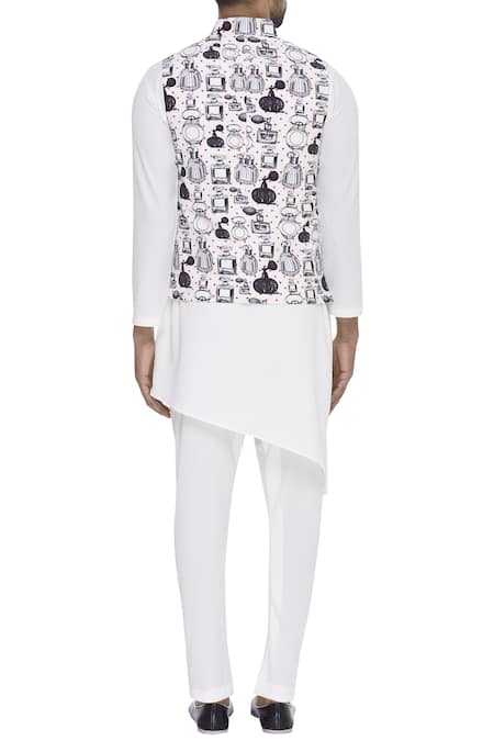 Nautanky Perfume Bottle Digital Printed Nehru Jacket  