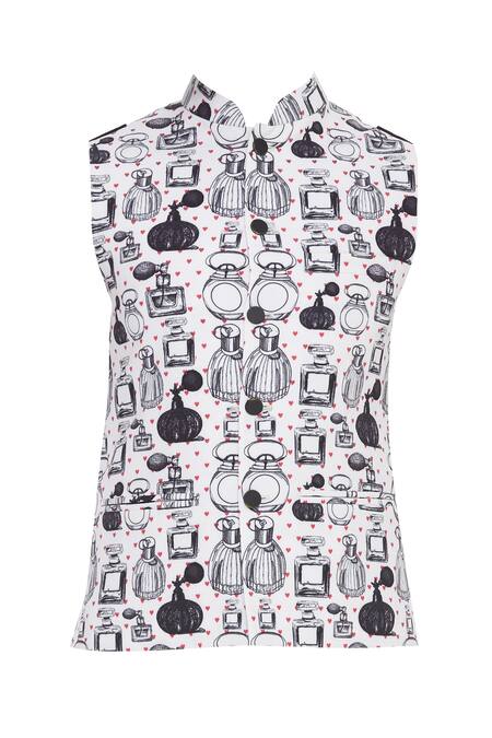 Buy_Nautanky_Black Snake Perfume Bottle Digital Printed Nehru Jacket  _Online_at_Aza_Fashions