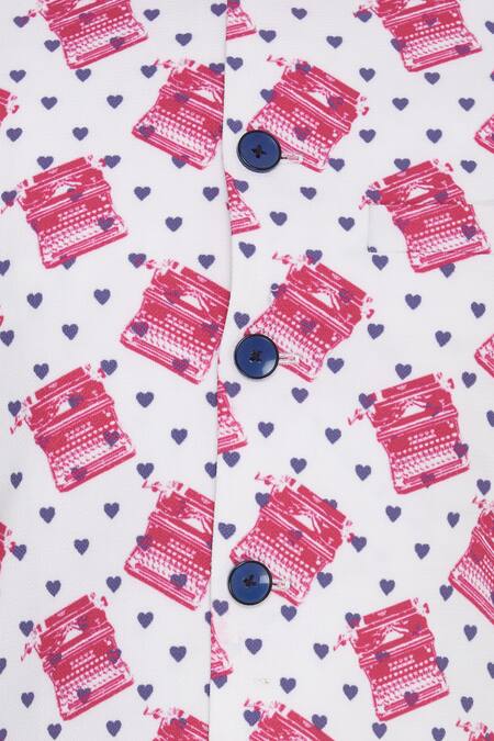 Nautanky_White Snake Printed Bundi _at_Aza_Fashions