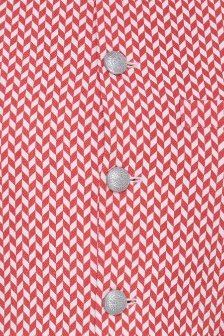 Nautanky_White Snake Printed Bundi _at_Aza_Fashions