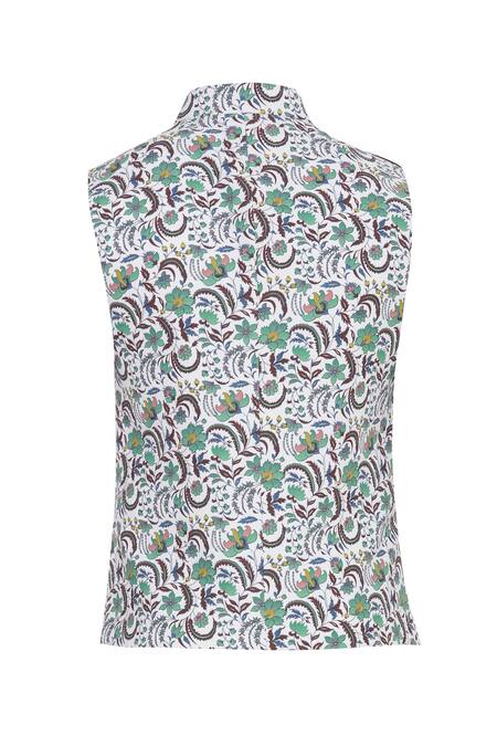 Shop_Nautanky_Blue Snake Floral Jaal Digital Printed Nehru Jacket _Online_at_Aza_Fashions