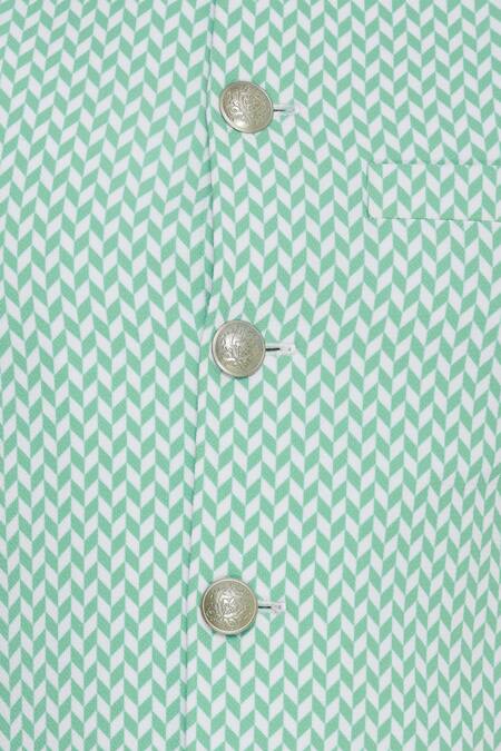Nautanky_Green Snake Digital Printed Nehru Jacket _at_Aza_Fashions