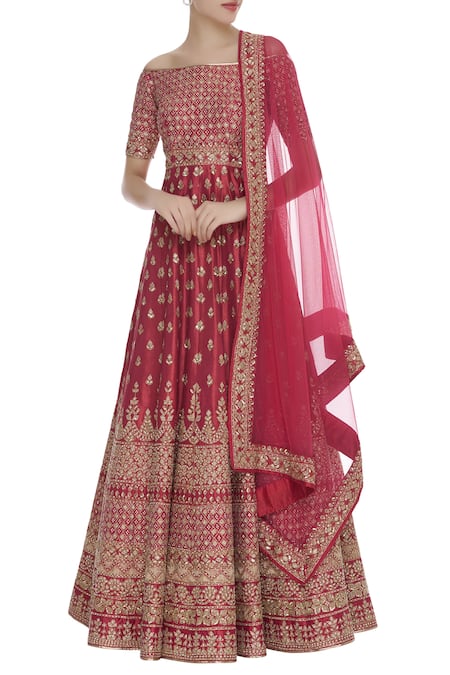 Vandana Sethi Embroidered Anarkali with Dupatta  