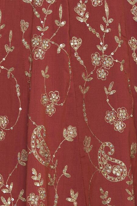 Vandana Sethi_Brown Halter Embroidered Anarkali With Dupatta _at_Aza_Fashions