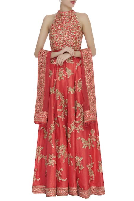 Vandana Sethi Embroidered Anarkali with Dupatta  