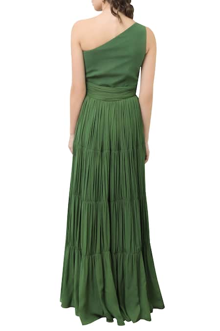 Swatee Singh One Shoulder Tiered Gown  