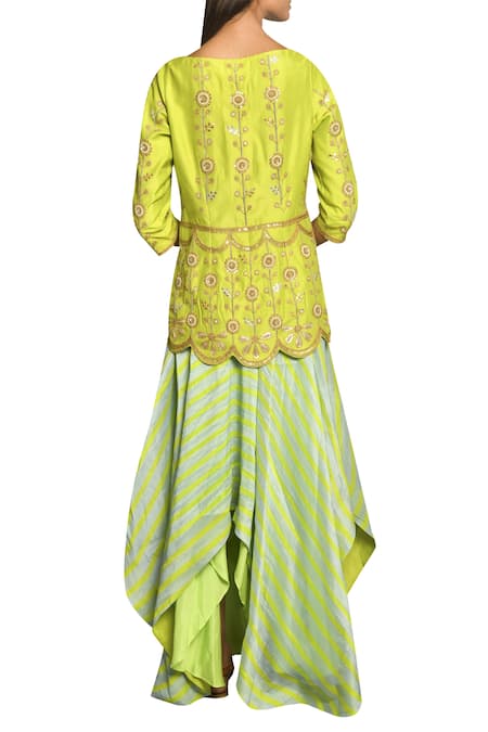 Swati Vijaivargie Chanderi Kurta Skirt Set 