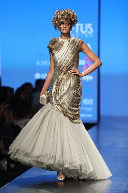 Nitin Bal Chauhan Embellished Mermaid Gown 