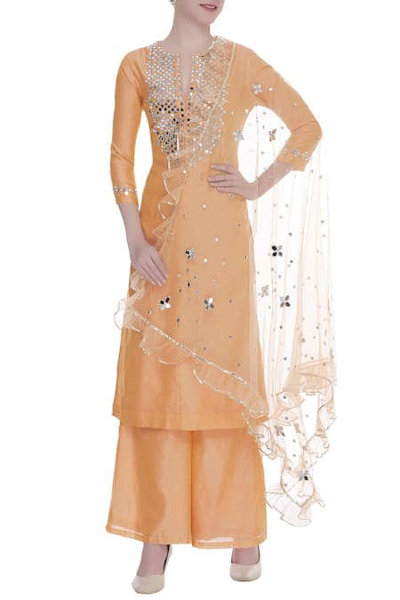 Preeti S Kapoor Chanderi Embroidered Kurta Set 