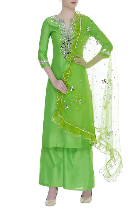 Preeti S Kapoor Embroidered Kurta Palazzo Set 