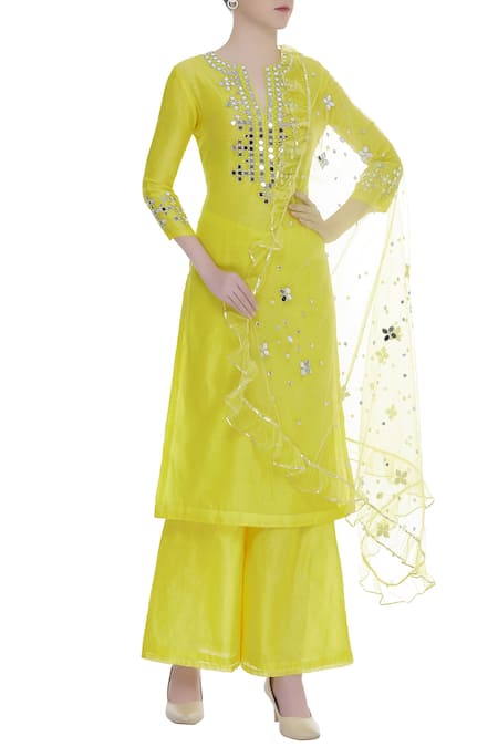 Preeti S Kapoor Chanderi Embroidered Kurta Set 