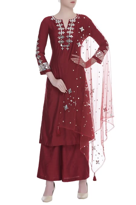 Preeti S Kapoor Chanderi Kurta Set 