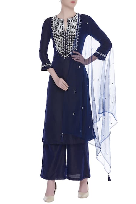 Preeti S Kapoor Chanderi Kurta Set 