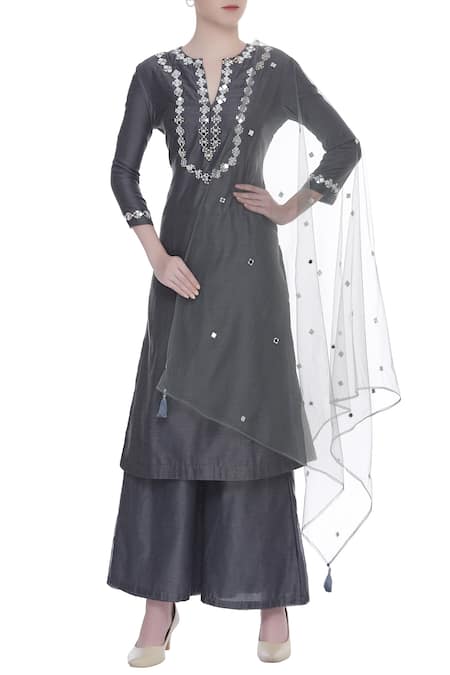 Preeti S Kapoor Embroidered Kurta Palazzo Set 