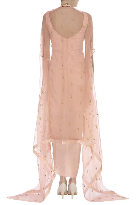 Tisha Saksena Draped tunic with embroidered cape 