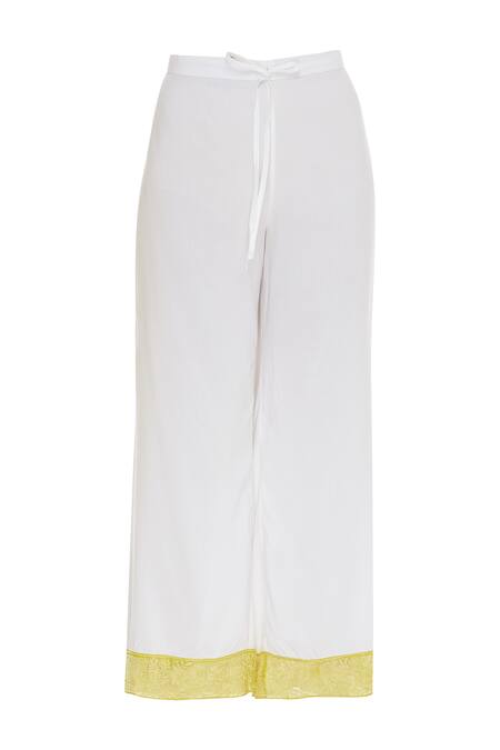 Shop Anjul Bhandari Yellow Hand Woven Kurta With Palazzos Online at Aza Fashions Shop_Anjul Bhandari_Yellow Hand Woven Kurta With Palazzos_Online_at_Aza_Fashions