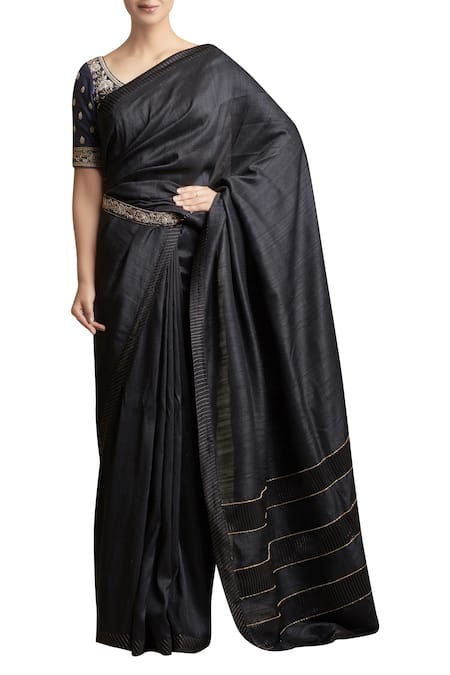 Sue Mue Saree with Metallic Embroidered Belt & blouse 