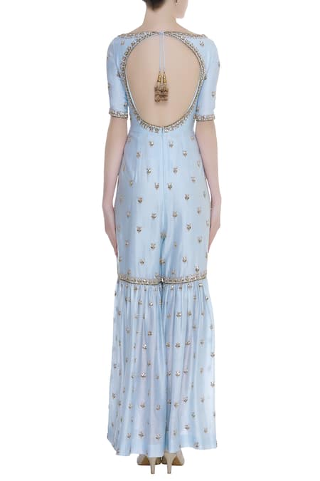 Rajat K Tangri Hand embroidered jumpsuit sharara set 